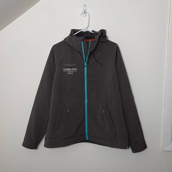 Simms Fishing Gray Hooded Rouge Fleece Softshell Jacket - Picture 1 of 6